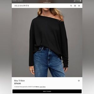 All saints Rita T shirt size small NWT